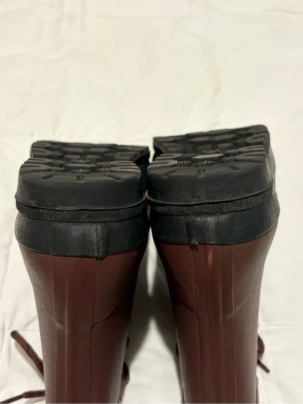 Madewell Lace Up Lug Sole Ankle Rain Boots Size 7 Shoes Red Black Waterproof